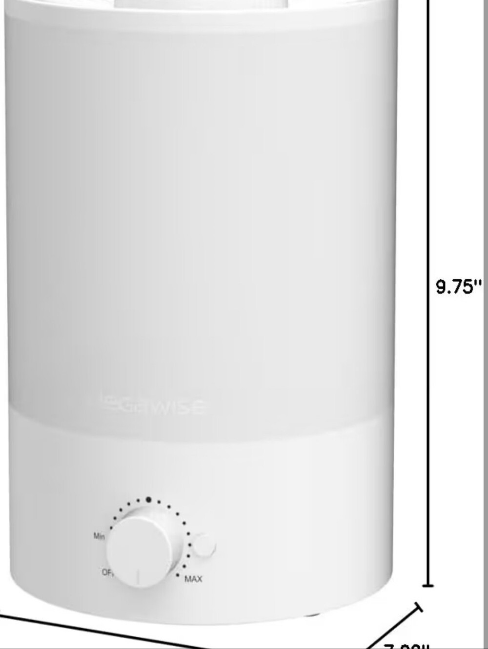 White Cool Mist Humidifier - Adjustable Output - Picture 4 of 4